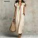 Women's Bohemian Floor-Length Dress Spring Summer New Style Independent Websites European American Design Flutter Sleeve_ecoleips.com