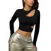 Voya Hot Selling Women's Instagram Trendy T-shirt Personalized Street Slimming Short Style Spicy Girl Crop Top_ecoleips.com