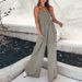 Women's Clothing Spring New Style Fashion Solid Color Pleated Tube Top Simple Slim High Waist Suspender Jumpsuit_ecoleips.com