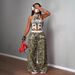 Women's Hip Hop Sportswear Set Sexy American Style Printed Vest Wide Leg Pants Casual Versatile Everyday Street Outfit For Spring/Autumn Summer_ecoleips.com