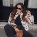 Women's Faux Fur Coat - Light Leopard Print, Elegant Stand Collar, Winter Fashion Outerwear For Street & Glamour Styles_ecoleips.com