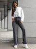 Women's Stretch Flared Jeans – Mid-Rise Cotton Denim With Vintage Wash And Flattering Mid-Rise Fit_ecoleips.com