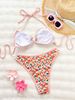 Women's Clothing Floral Print European American Style Bikini Swimsuit Women's High End Sexy Double Shoulder Strap Beach Hot Spring_ecoleips.com