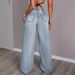 American Street Retro Ash Gray Washed Jeans For Women, Autumn And Winter Hot-Selling High-Waisted Loose Wide-Leg_ecoleips.com