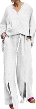 Women's Clothing Long Sleeved Shirt And Trousers Suit Spring And Summer Outer Wear Simple Solid Color Casual Suit_ecoleips.com