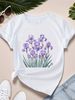 European And American Cross-border Foreign Trade Women's Floral Plant Print Round-neck Short-sleeve T-shirt Top_ecoleips.com