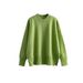 Round Neck Sweater For Women, Autumn And Winter New Style, Solid Color, Versatile Pullover Knitwear, Long Sleeve,_ecoleips.com