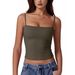 European And American Cross-border Adjustable Thin Strap Camisole, Solid Color, Slim-fit, Cropped, Tight-fitting, Spicy_ecoleips.com
