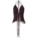 Women's Sexy Deep V Neck Halter Neck Tie Vest Polka Dot Print European American Style Summer Top_ecoleips.com