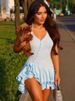 Blifanbo Ruffle Sexy Spaghetti Strap Mini Dress Women Fashion V Neck Sleeveless Backless High Waist A-line Club Party Dresses_ecoleips.com