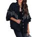 Women's Heavy Duty Style Chain Studded Single Breasted Coat_ecoleips.com