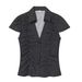 Street Style Crinkle Texture Poplin Shirt For Women - Short Sleeve Button Down Top With Flounce Detail, Black, White Black Dot, Black White Dot_ecoleips.com