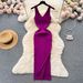 YuooMuoo Chic Fashion Sexy Wrap Hips Split Knitted Autumn Dress Women Slim Elastic Bodycon Long Dress Streetwear Outfits Vestido_ecoleips.com