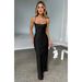 Satin Slit Back Dress With Tie Detail - Sexy V-Neck Bodycon Midi Dress For Women,Elegant Clubwear & Party Dress (Black/Pink/Emerald, S/M/L)_ecoleips.com