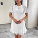 Women's Clothing Short Skirt Polka Dot Ruffle Sleeve Pleated Ladies Dress_ecoleips.com