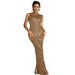 Women's Clothing Fashion Sleeveless Hot Diamond Long Dress_ecoleips.com