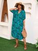 Women's V-Neck Floral Print Cotton Beach Cover-Up Dress - Lightweight Sun Protection Swimwear Cover-Up, One Size Fits Most_ecoleips.com