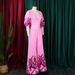 Women's Summer Fashion Set V Neck Printed Top With Wide Leg Pants Casual Two Piece Suit Polyester_ecoleips.com
