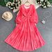 Vacation-Inspired Floral V-Neck Maxi Dress – Elegant Flowy A-Line Dress For Women, Summer Boho Chic Loose Fit Long Dress_ecoleips.com