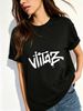 Women Crew Neck Short Sleeve T-Shirt, Drip Graffiti Letter Graphic Loose Fit Casual Summer Basic Tee Tops_ecoleips.com