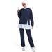 Muslim Women's Two-Piece Sportswear Set, Patchwork Arabic Solid Color Long Sleeve Sweatshirt Outdoor Sports Suit_ecoleips.com
