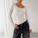 Women's Clothing U Neck Long Sleeved Lace Trim Slim T Shirt Tops For Women_ecoleips.com