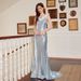 Women's Clothing New Solid Color Sling V Neck Slim Fishtail Small Tail Elegant Slim Long Banquet Evening Dress_ecoleips.com