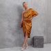 Women's 2021 sexy single-sleeve irregular skirt dress evening dress for women_ecoleips.com