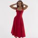European And American Summer New French Style Elegant With Tie Waist Slimming A-line Split Strap Dress For Women Foreign_ecoleips.com