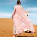 Ba7044 Desert Rose Embroidered Two-Piece Dress Long Robe Set For Women_ecoleips.com