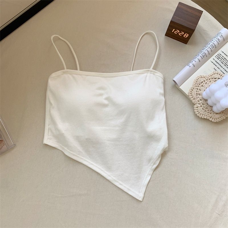 Sweet And Spicy Girl Solid Color Top, Sexy Internet Celebrity Camisole For Women With Built-in Chest Pads, Wearable As_ecoleips.com