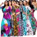 Women's Clothing Sexy V-Neck Print Floor Length Dress Plus Size Bohemian Casual Style For Women Summer Dress_ecoleips.com