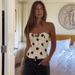 Fall Sexy Bustier Top With Polka Dot Print, Bodycon Cropped Cami For Women Soft & Smooth Fabric Versatile_ecoleips.com