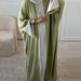 Modest Abaya Dress Women's Plus Size Bat Sleeve Cardigan Contrast Edge Robe Abaya Dubai Turkish Style Fashion England Style_ecoleips.com