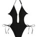 Women's Clothing Swimsuit One Piece Hollow Strap Backless Swimsuit Solid Color Bikini Spot_ecoleips.com