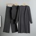 Women's Clothing Spring And Autumn Temperament Knitted Suit Sleeveless Vest Sweater Cardigan Pants Three Piece Suit_ecoleips.com