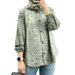 Modest Floral Print Muslim Blouse – 3D Embroidery Bubble Sleeve Top (S-5XL) – Breathable Polyester_ecoleips.com