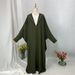 Fashion Maxi Shiny Elegant Long Batwing Sleeve Dress_ecoleips.com