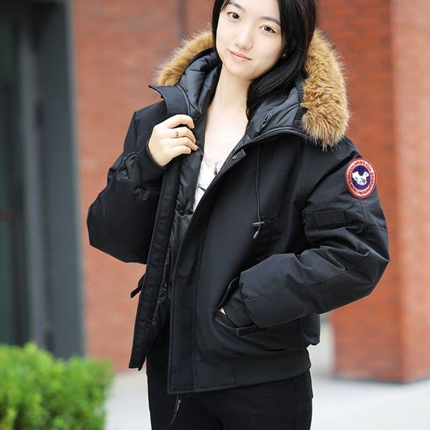 Women's Clothing New Women's Winter Down Jacket – Short Bomber-Style Parka White Duck Down(Windproof & Thickened)_ecoleips.com