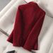 Women's Petite Professional Velvet Blazer for Office 3D Texture One Button Stretch Polyester Jacket with Pockets_ecoleips.com