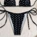 Women's Clothing Sexy Polka Dot Print Bikini New Split Swimsuit Tether Sling Three Point Swimsuit_ecoleips.com