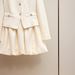 "Women's French Style Two-Piece Dress - Rhinestone Buckle Waist Tulip Skirt Set, Winter Elegant Fitted Dress, White, S-L"_ecoleips.com