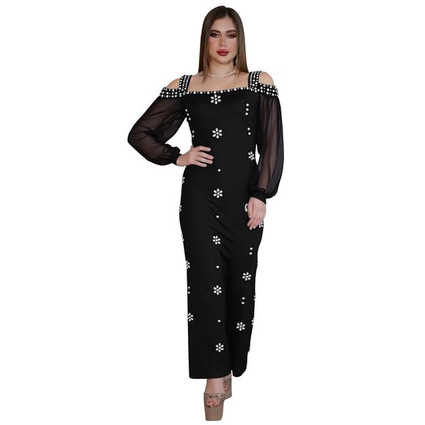 Women's Clothing Fashion Women's Elegant Hot Diamond Square Neck Mesh Slim Dress_ecoleips.com