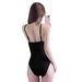 Retro One Piece Swimsuit Sexy Cutout Halter Top Pure Slimming Design For Small Breasts Hot Spring Vacation Women's Swimwear_ecoleips.com