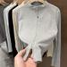 Fashionable Stand Collar Long Sleeve Zip-Up Tunic Top For Women – Slim Fit Casual Blouse With Dual Zipper Design_ecoleips.com