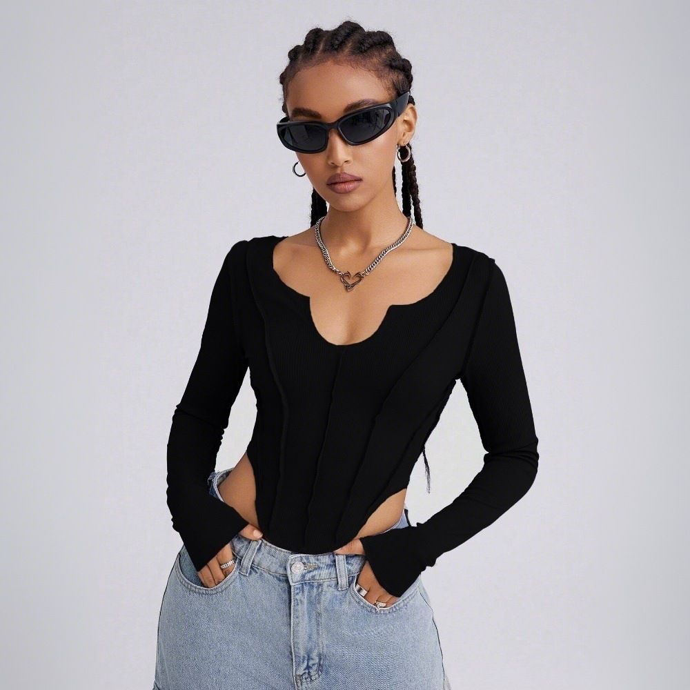 Voya Women's Street Trendy T-shirt For Spring/Summer 2026 New Anti Stitching Fashion Top_ecoleips.com