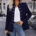 Winter Fashion Women's Double Breasted Cardigan Coat Solid Color Stand Collar Wish Bestseller Outerwear_ecoleips.com