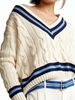 Aria Basics Aria Basics Independent Store Teum New European And American Women's Clothing Casual Street Style Twisted V-neck Sweater_ecoleips.com