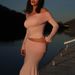 New Women's Fashion Two-Piece Sexy Waist-Cinching Top Slim Fit Bodycon Flared Pants Set_ecoleips.com