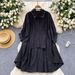 Women's Clothing Shirt For Women With Diamond And Beading Single-breasted Bat Sleeves Loose And Flesh-covering Mid-length Top_ecoleips.com
